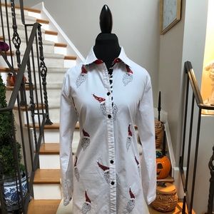 Berek White Shirt with Red and Black Accents